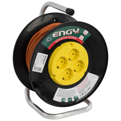 Удлинитель на катушке Engy "Гранд" 40м/4роз с/з (ПВС 3х0.75)
