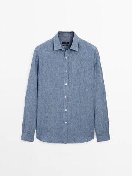 Massimo Dutti Рубашка прямого кроя, небесно-голубой