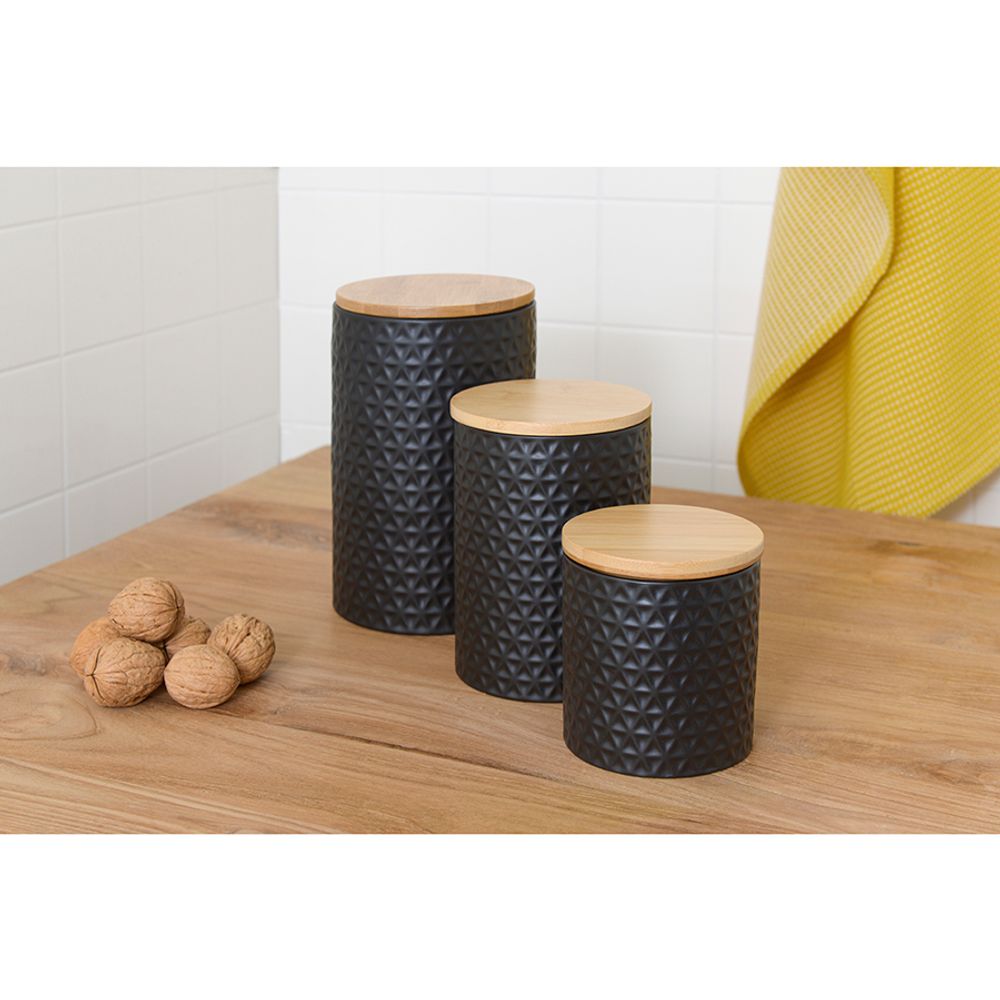 Банка для хранения керамическая Farah, 900 мл, черная