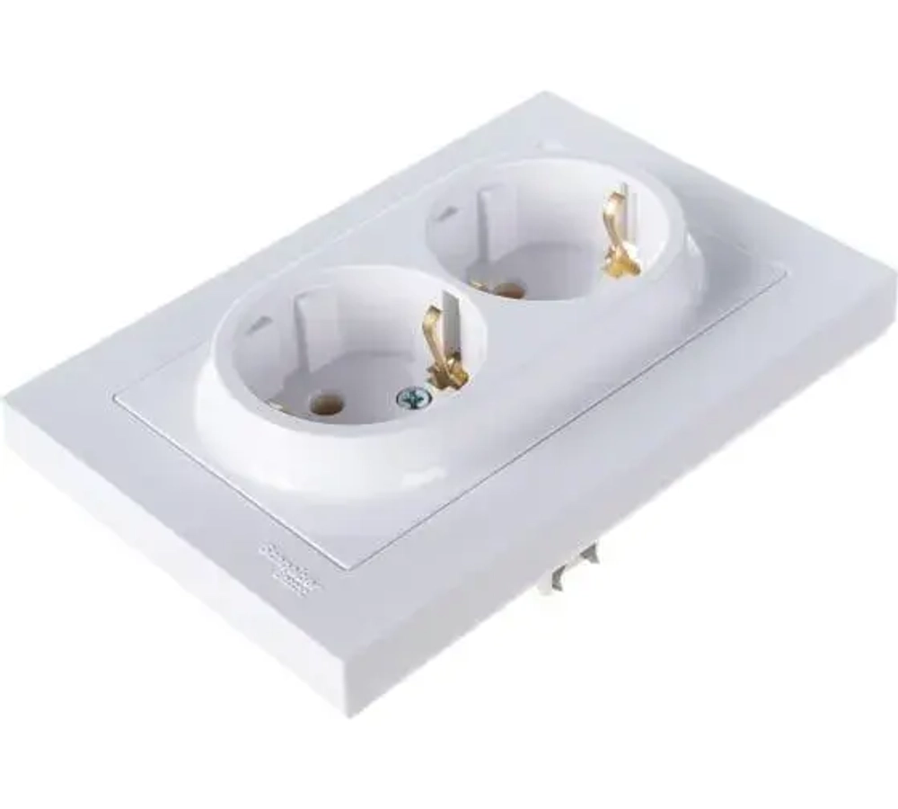 Розетка двойная с заземлением Белый AtlasDesign Schneider Electric