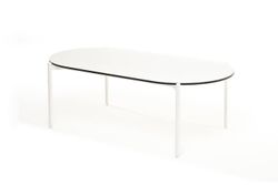 "Диего" журнальный стол из HPL 120х60 H40, каркас белый муар, цвет "молочный"