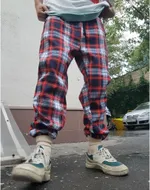 Брюки клетчатые БИЧ Красно-Синие