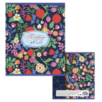 Тетрадь 48л., А5, клетка, Alingar "Flowers", скрепка, мелованный картон (стандарт), выб УФ лак, блок офсет, 4 дизайна в пленке т/у