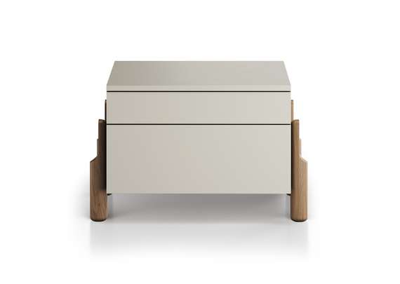 Тумба прикроватная Basic 2 ящика ширина 60 см (серо-бежевый)