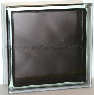 Стеклоблок чёрный волна окрашенный изнутри  Vitrablok  19x19x8