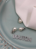 Подвеска серебристая капля со стразами имитация жемчуга