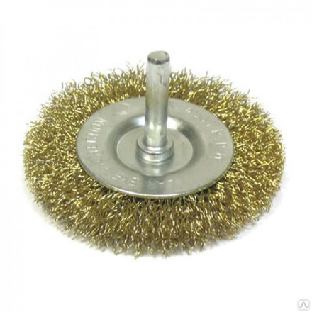 Щетка металл. со шпилькой для дрели  75мм, плоская