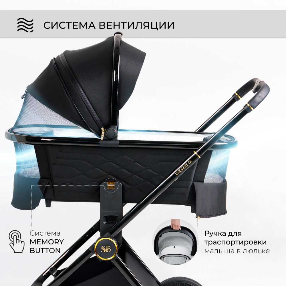 Коляска 2в1 SBL Elegante GL Black