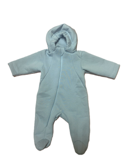 Комбинезон с закрытой ножкой на молнии с капюшоном из футера 3Х нитки с начесом (100% хлопок) на рост 62,68,74 см56 см