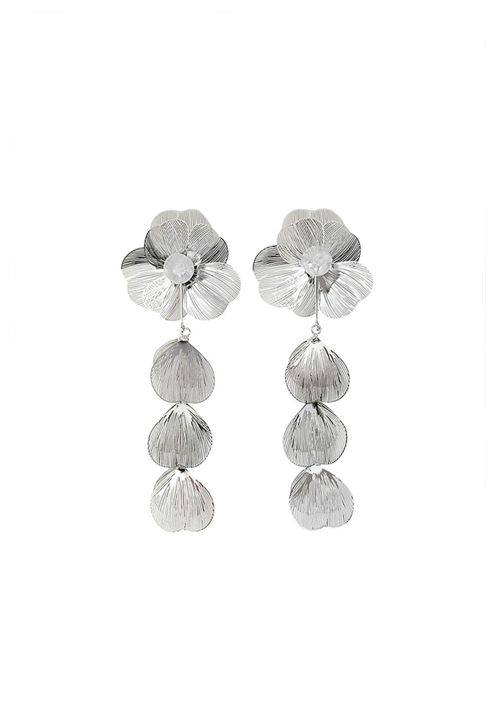 Серьги "Цветы" цвет - серебро