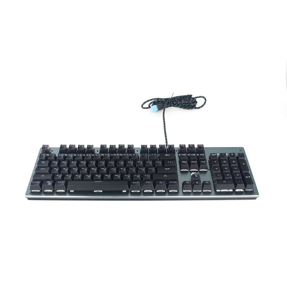 Клавиатура игровая Gembird KB-G550L {USB, бирюзовый металлик, переключатели Outemu Blue, 104 клавиши, подсветка 7 цветов 20 режимов, FN, кабель тканевый 1.8м}
