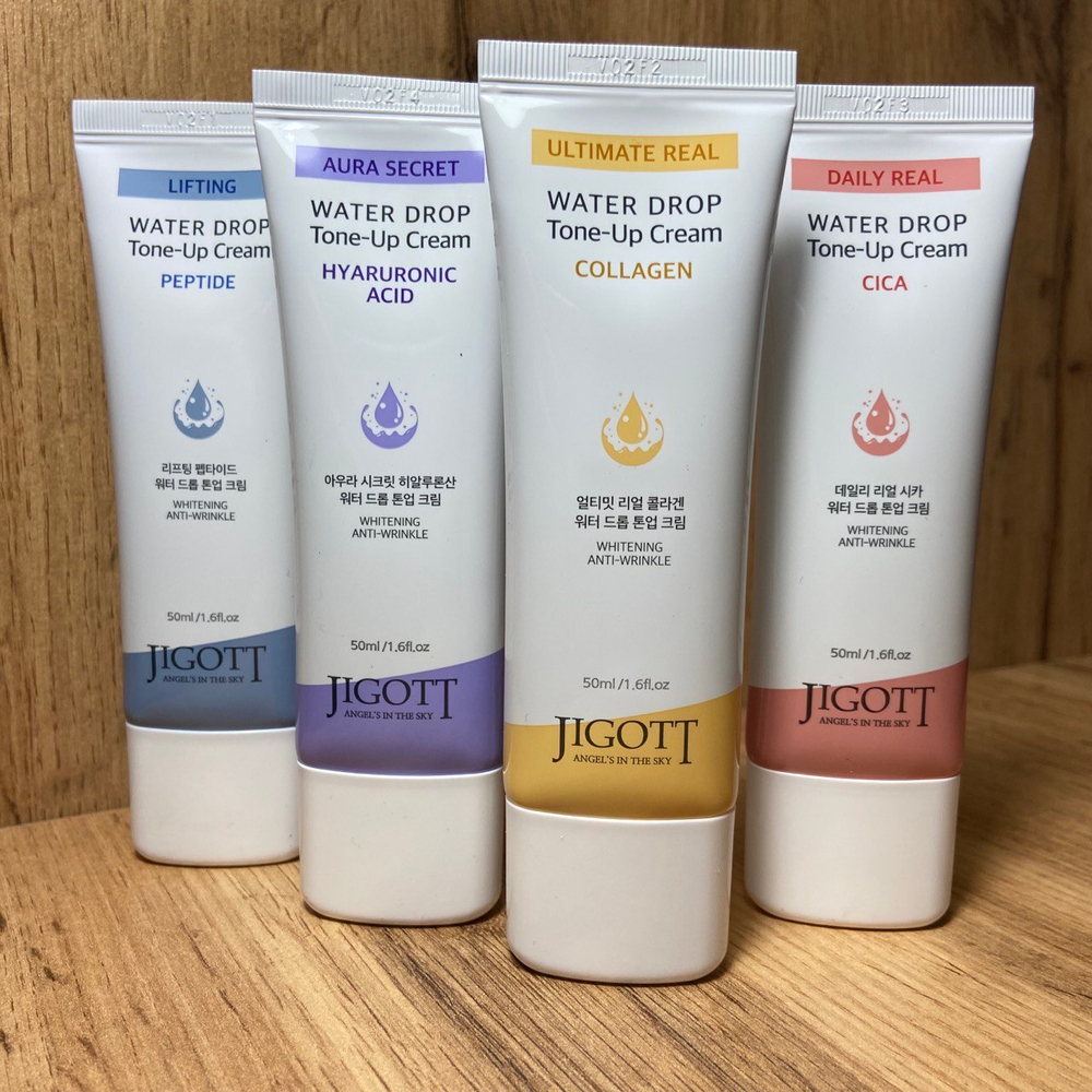 Крем для лица Jigott Lifting Peptide Water Drop Tone-Up Cream на водной основе с пептидами 50 мл