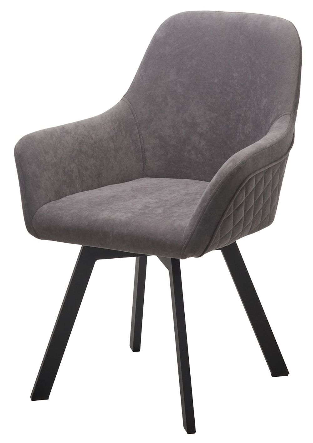 Стул М-City DISAUR Джет (Jet) поворотный на поворотный на 360 градусов, B28 темно-серый, Велюр, Черный каркас