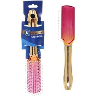 Расческа массажная «Dreams Belle», прямоугольная, цвет розовое золото, 22*4см (блистер Ultramarine)