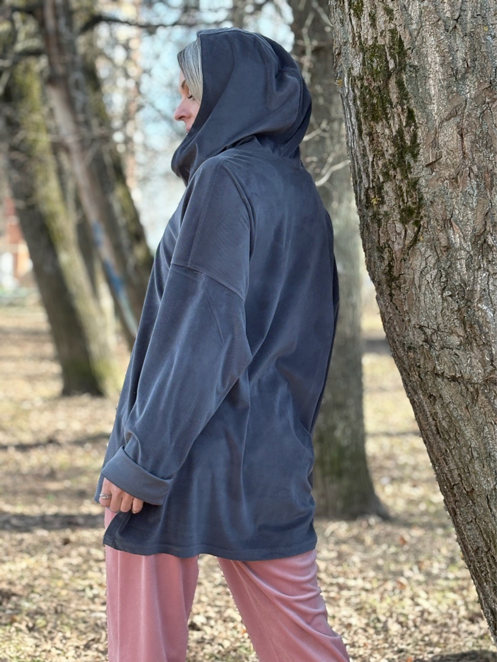 Худи / микро вельвет / графит