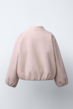 ZARA МЯГКАЯ КУРТКА-БОМБЕР, СВЕТЛО-РОЗОВЫЙ