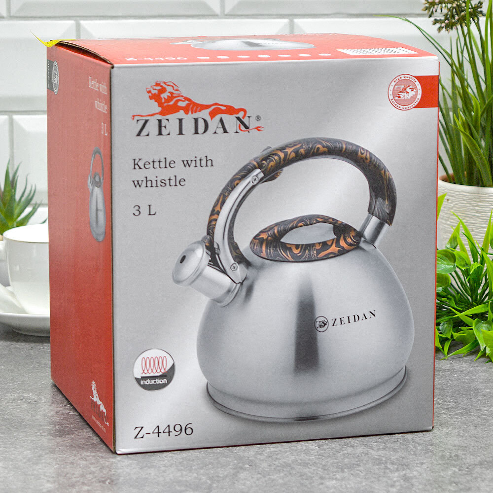 Чайник 3л нерж со свистком, индукция, Z-4496