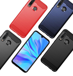 Чехол для Huawei P30 Lite (Nova 4E) цвет Blue (синий), серия Carbon от Caseport