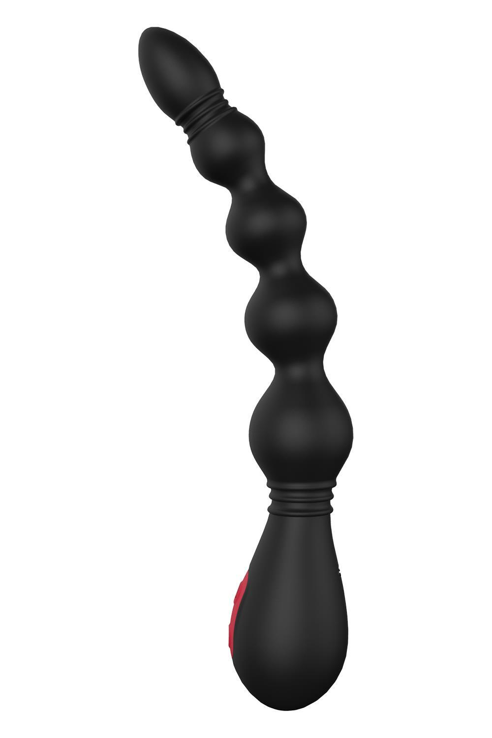 Черный вибромассажер для анальной стимуляции ANAL FLEXI BEADS - 21 см. (Цвет: черный)