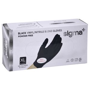 Перчатки одноразовые SIGMA XL нитровинил черные 100 шт/уп 10 уп/кор
