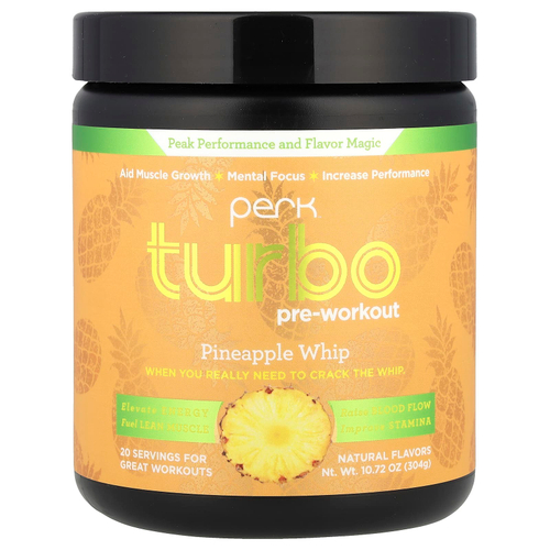 Perk Energy, Turbo, предтренировочная добавка, ананас, 304 г (10,72 унции)