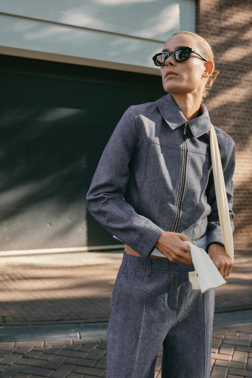 ZARA БЛЕЙЗЕР НА МОЛНИИ, СИНИЙ