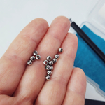 Бусина проставочная, сталь, шар 4мм, цена за набор 10 шт