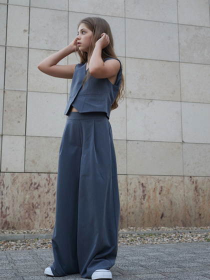 Брюки палаццо серые