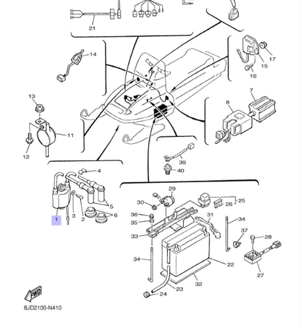 Катушка зажигания Yamaha VK540 88T8231001