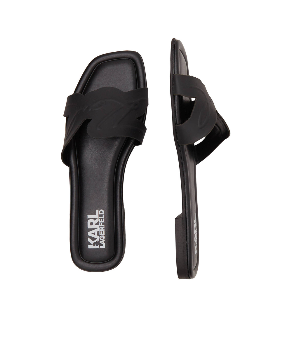 Кожаные шлепанцы brio Karl Lagerfeld - черный(KL85408)