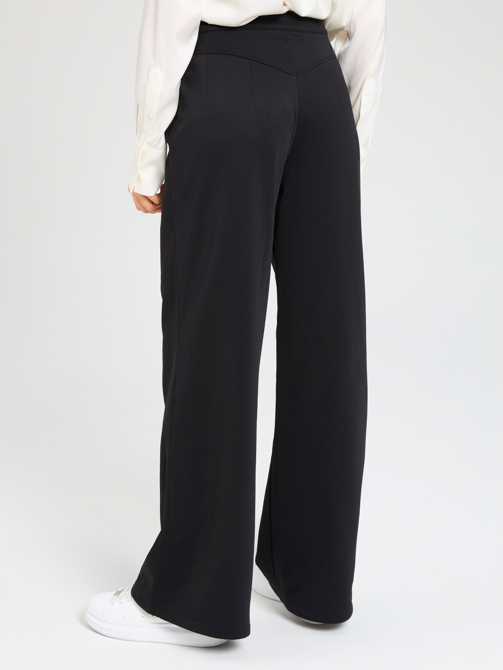 Брюки утепленные для девочки палаццо с декоративными пуговицами