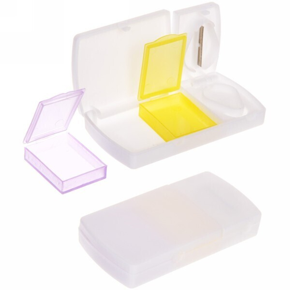 Контейнер для таблеток 2 ячейки 9,5х4,5х1,5см