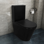Унитаз напольный Azario Black Queen AZ-8380 черный матовый, безободковый, с бачком, с крышкой микролифт