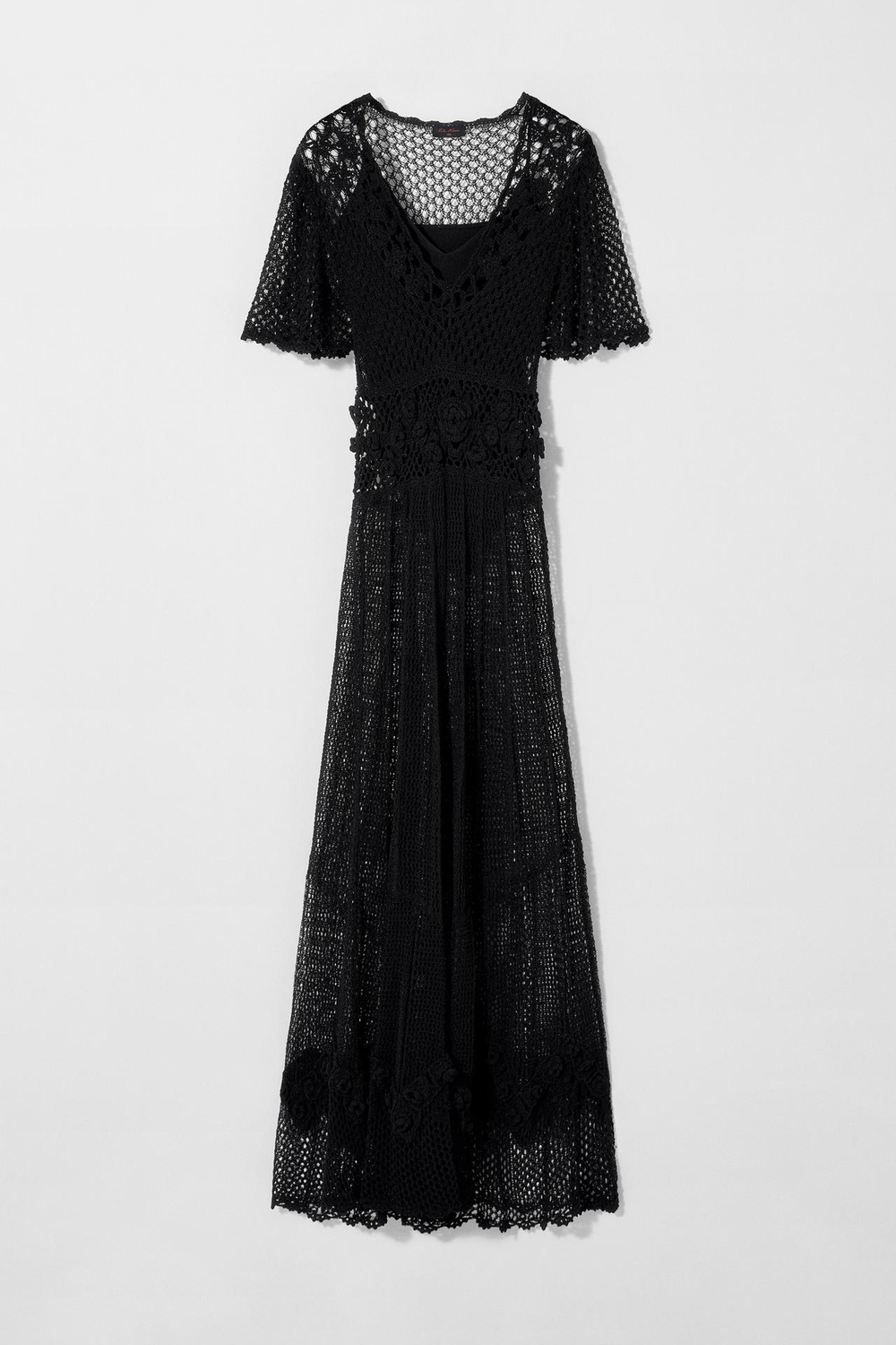 ZARA X KATE MOSS ПЛАТЬЕ-МИДИ ТОНКОЙ ВЯЗКИ, ЧЕРНЫЙ