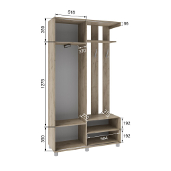 Прихожая Ларго-2, Дуб крафт серый