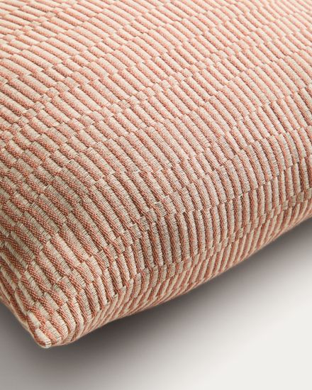 Чехол для подушки Nerel из жаккардовой ткани из хлопка и льна оранжевого цвета, 50 x 50 см