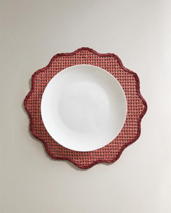 ZARA HOME ПОДСТАВКА ПОД СТОЛОВЫЕ ПРИБОРЫ ИЗ БУМАГИ С ЦВЕТОЧНЫМ УЗОРОМ, РОЗОВЫЙ
