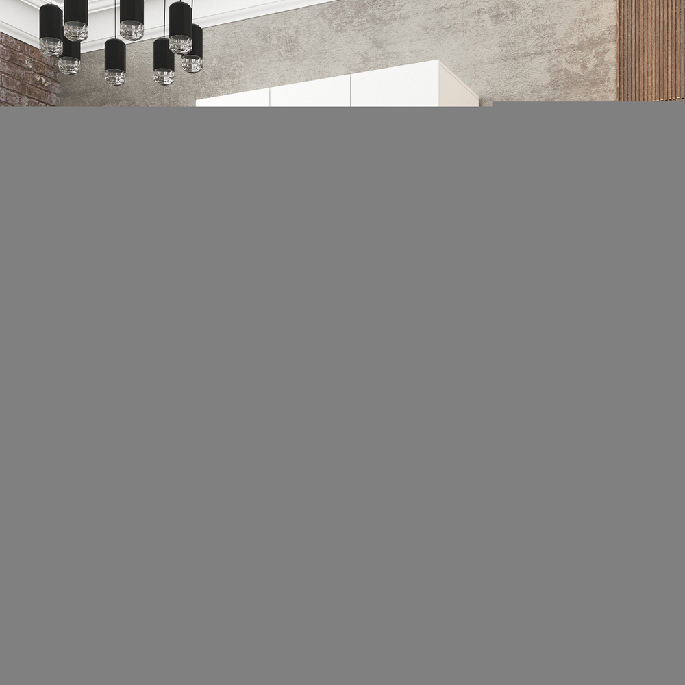 Шкаф Агератум МДФ двухсекционный с антресолью и стеллажом в белой эмали - Белый Фасадный 0101  190*50*260