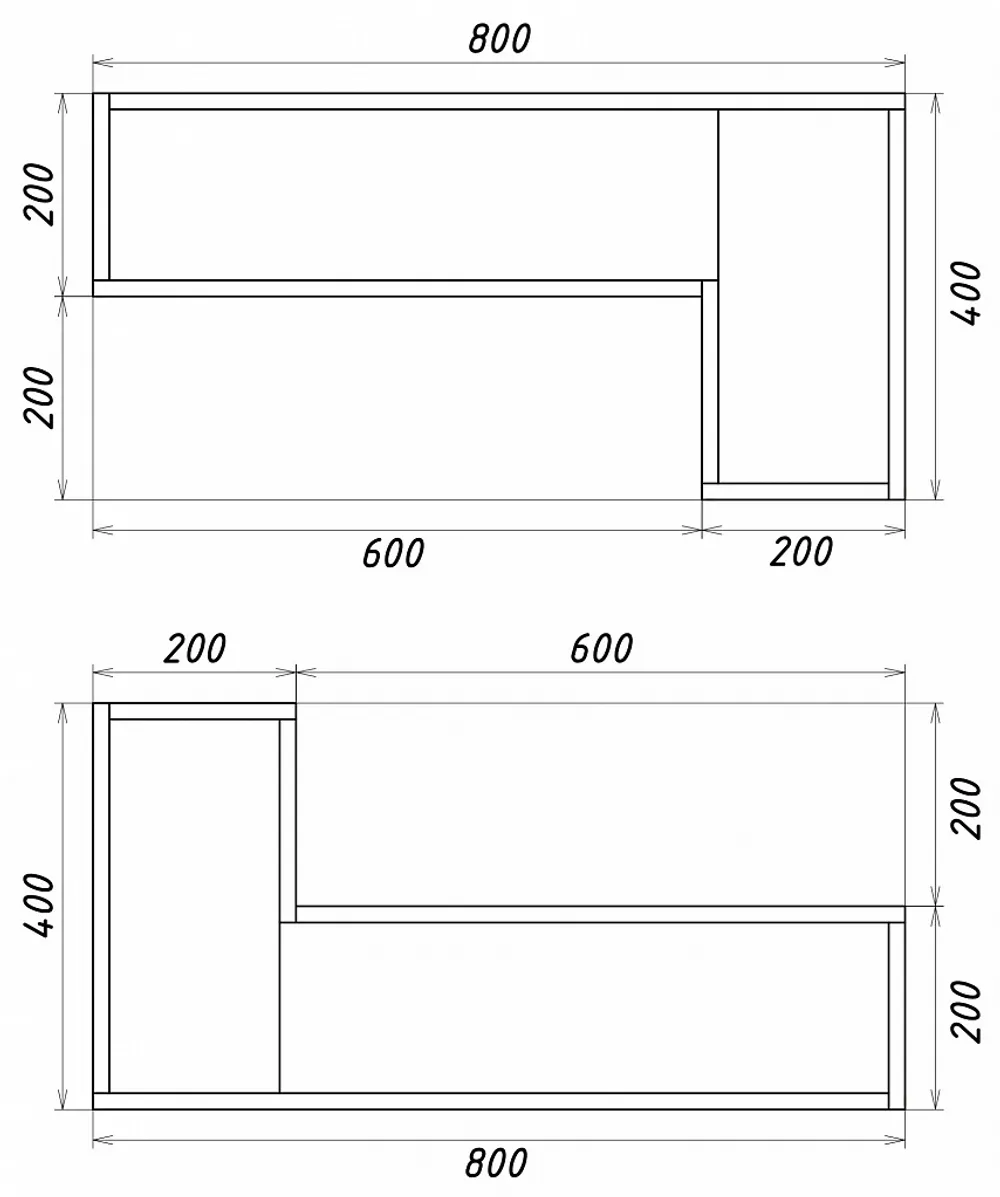 Полка секция универсальная Смарт-2 дуб каньон
