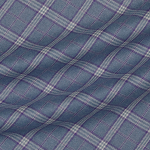 Тонкая кашемировая клетка в оттенках пыльно-голубого и сиреневым акцентом