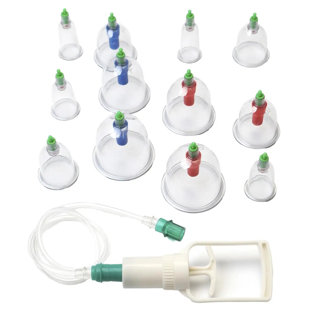 Массажные вакуумные банки с насосом набор 12 штук