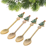 Набор ложек для десерта 4шт «Ёлочка», цвет золото
