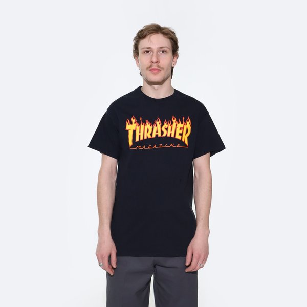 Футболка Thrasher Flame Logo (black) артикул: - купить в магазине Дайс