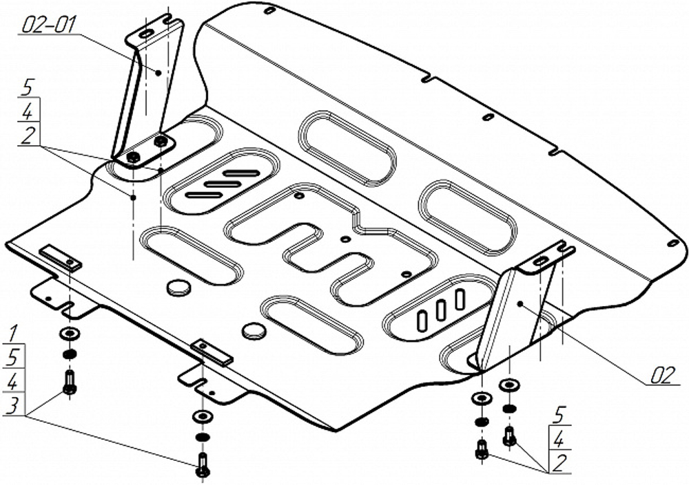 Защита радиатора, картера двигателя. 2 мм, Сталь. для Sollers SF1 2025-н.в., Motodor.78703