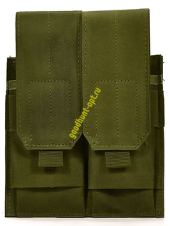 Тактический военный закрытый подсумок под 2 магазина Олива