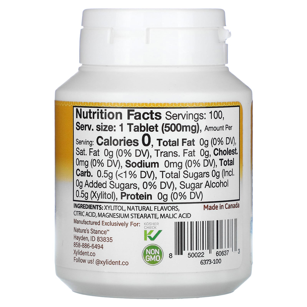 XyliDENT, Увлажняющие таблетки для сухости рта с ксилитолом, апельсин, 100 таблеток