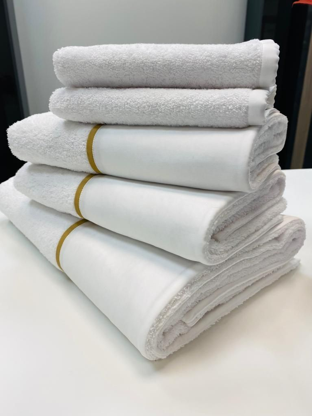 Набор полотенец 3шт Claire Batiste Atelier Brise белый с зеленым кантом