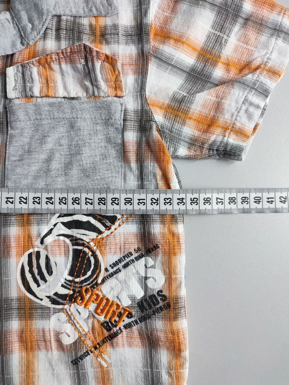 Рубашка хлопковая в клетку на 3-4 года