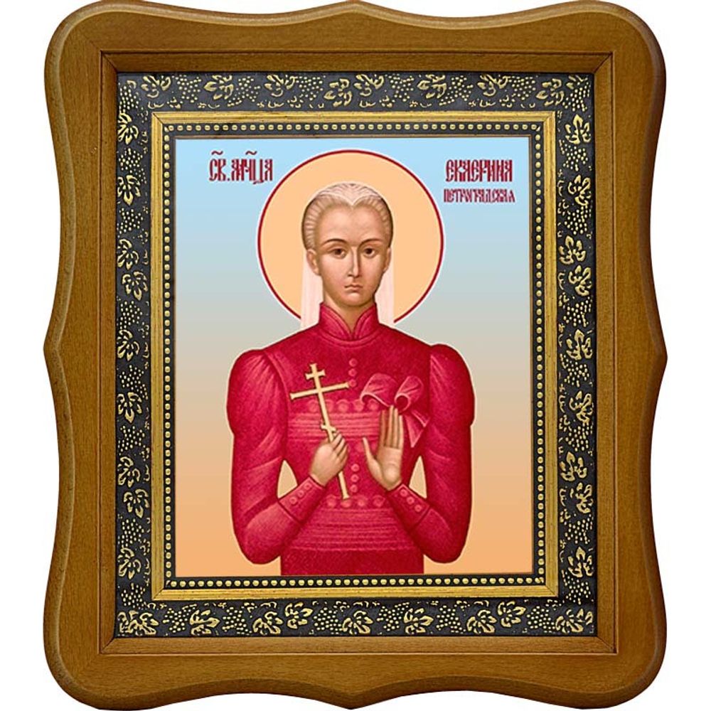 Екатерина Петроградская (Арская) мученица. Икона на холсте. В киоте 15 х 18 см.