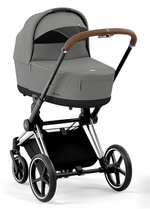 Коляска 3 в 1 Cybex Priam IV Chrome Brown complete и автокресло Cloud T i-Size Platinum White Plus Mirage Grey